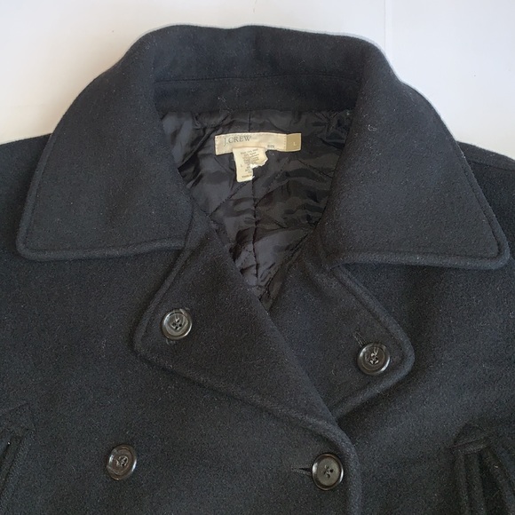 J. Crew Men’s Wool Coat Black Size Large - Picture 4 of 8